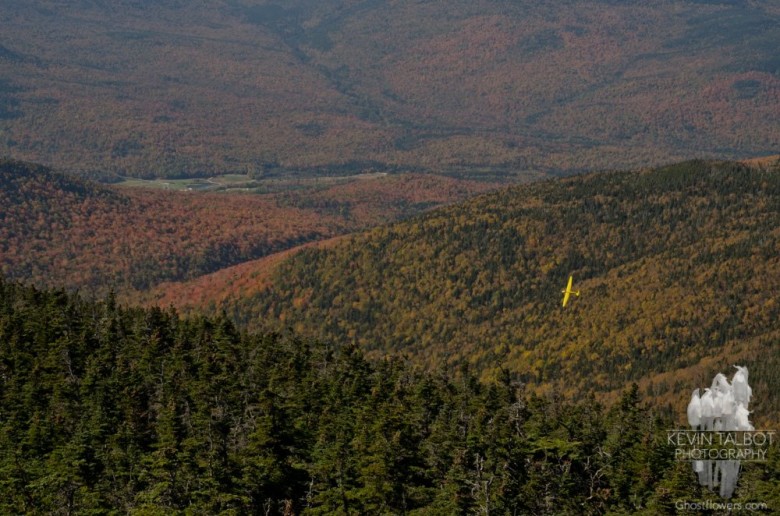 A Glider Soars Over Foliage in New Hampshire's White Mountains