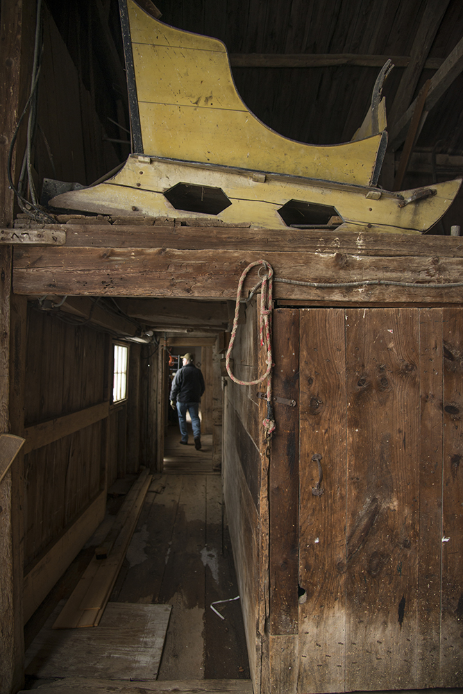 Interior of one of the older barns at Morgan Hill Farm.