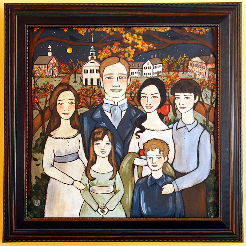 Can you find the ghost in this portrait of Alyson's family? Portrait by Heather Sleightholm of Audrey Eclectic.
