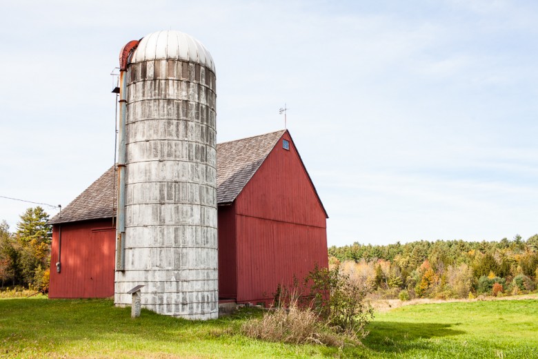 Classic red barn and silo along Rte. 219.