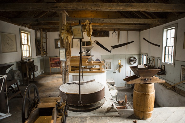 Interior of Gray's Grist Mill.