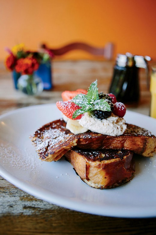 Challah French toast at Vergennes’ 3 Squares Café