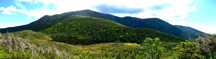 View of Franconia Ridge from Greenleaf Hut, en route to Mount Lafayette.