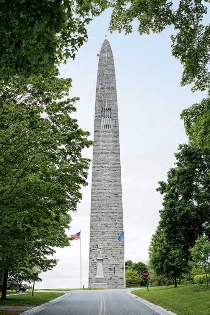 Soaring above the land­scape, the 306-foot-high Bennington Battle Monument commemorates the 1777 Battle of Bennington, a turning point in the Revolutionary War.