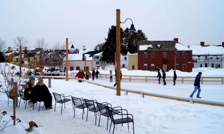 After getting a hot chocolate or warm tea from the White Apron Cafe, spectators can sit outside and have a front row seat to watch their family or friends skate.