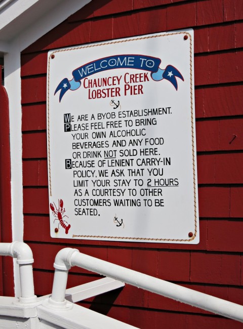 Chauncey Creek Lobster Pier in Kittery Point, Maine BYOB