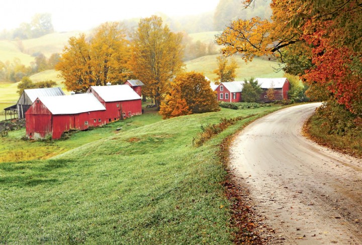 Two centuries old, the Jenne Farm nestles amid the rolling landscape around Reading, Vermont.