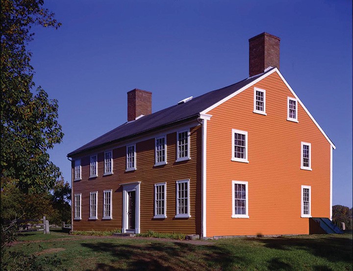 Historic New England's Cogswell's Grant House (1728) in Essex, Massachusetts.