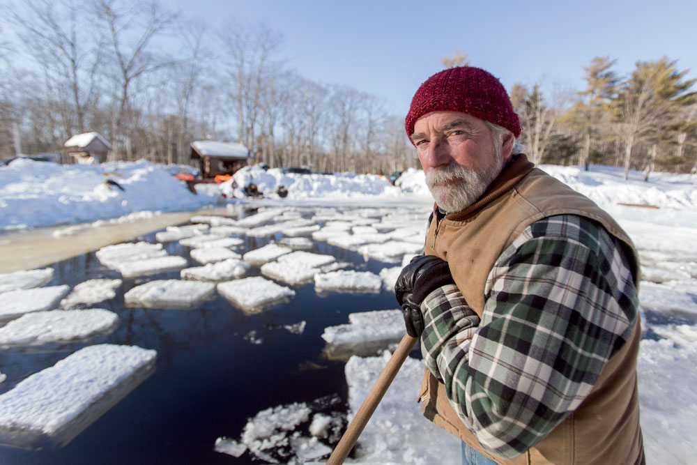 Ken Lincoln began ice harvesting as a boy in the late 1960s and is now president of the nonprofit Thompson Ice House Preservation Corporation.