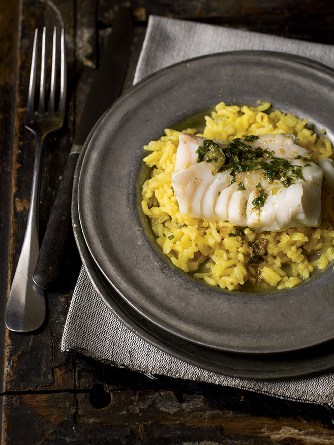 Cod Fillet Recipes | Cod with Ginger-Basil Butter on Fragrant Rice