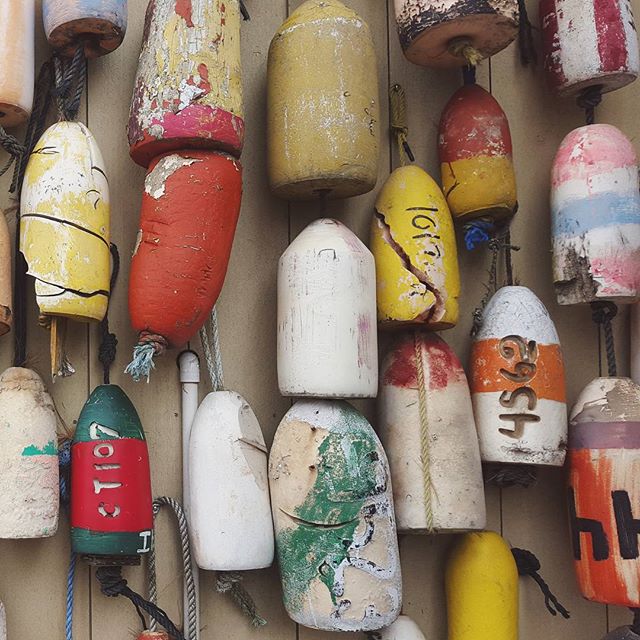 Lobster buoys in Mystic, CT.