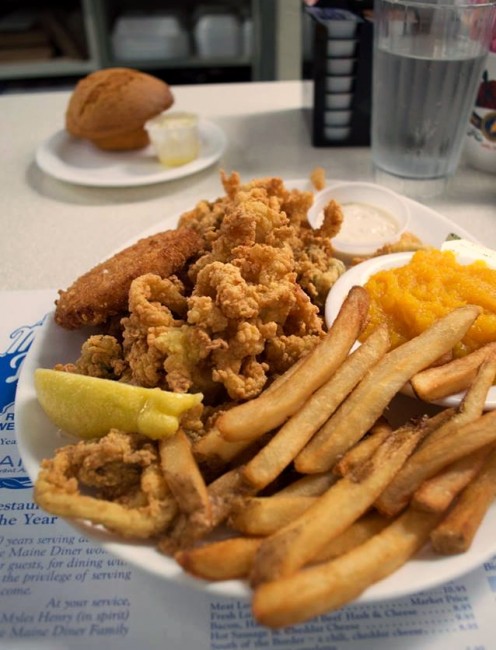 The Maine Diner is justifiably proud of its fried clam offerings.