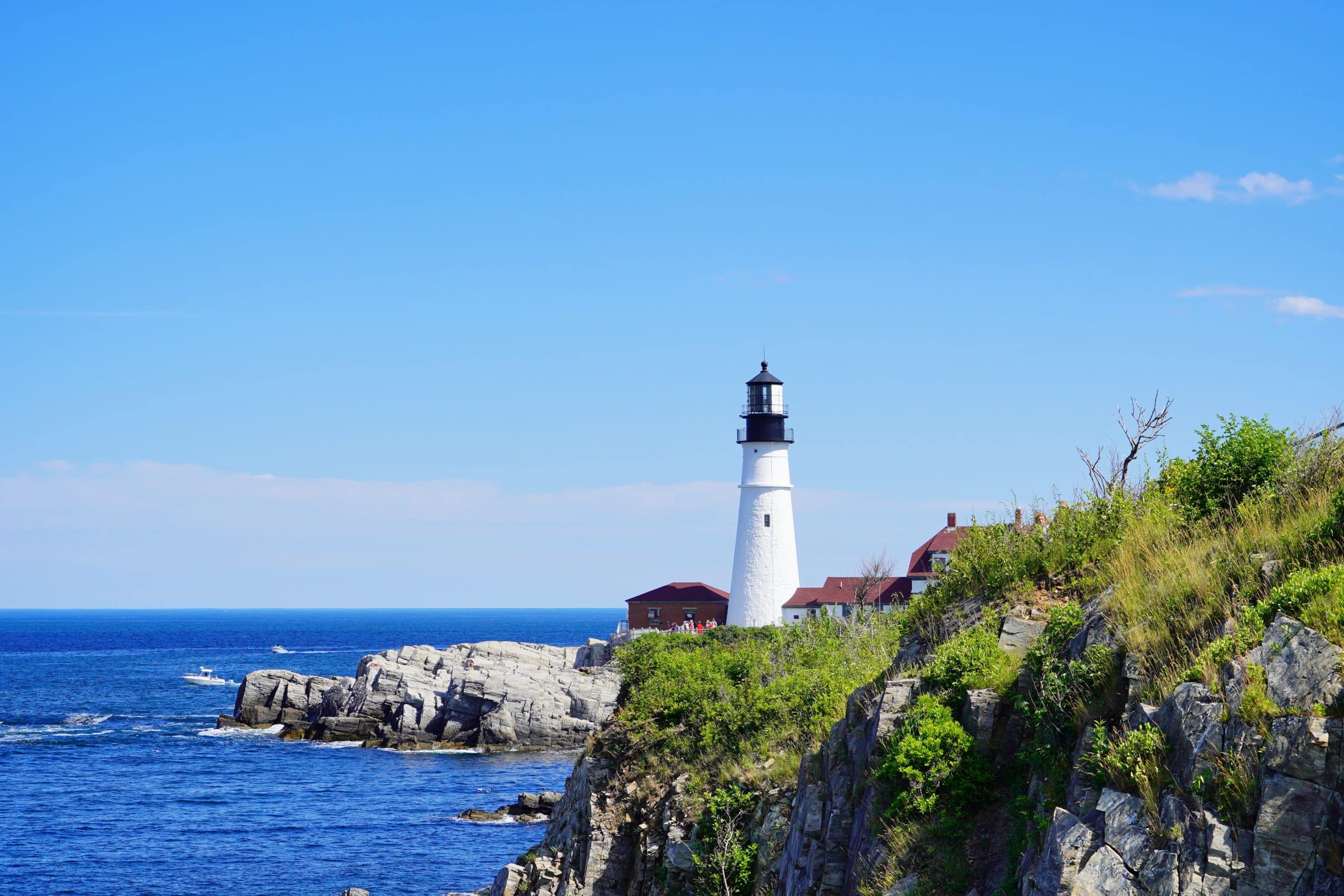 Portland Head Light in Maine on a sunny day