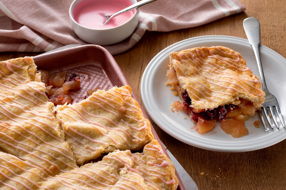 Apple-Cranberry Slab Pie with Cranberry Drizzle