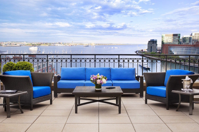 Boston Harbor as seen from one of the Boston Harbor Hotel’s specialty suites. | Boston Hotels with a View