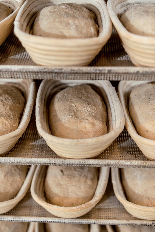 Loaves of Thornhill Rye, baked at Elmore Mountain using locally grown rye and wheat. 