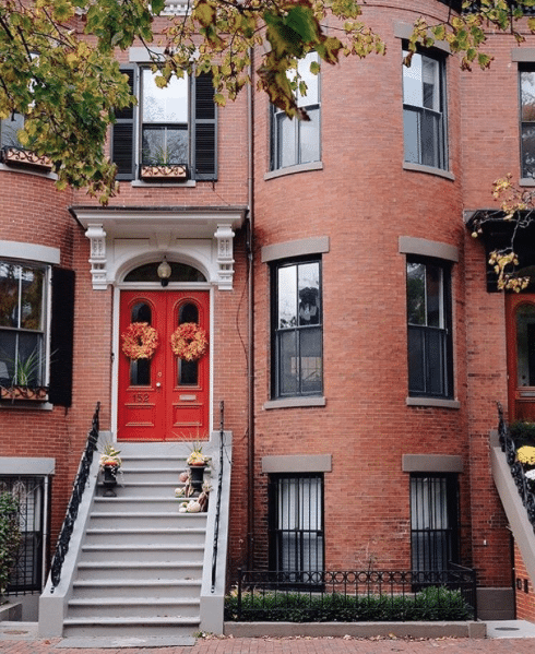 Autumnal wreaths in South End, Boston