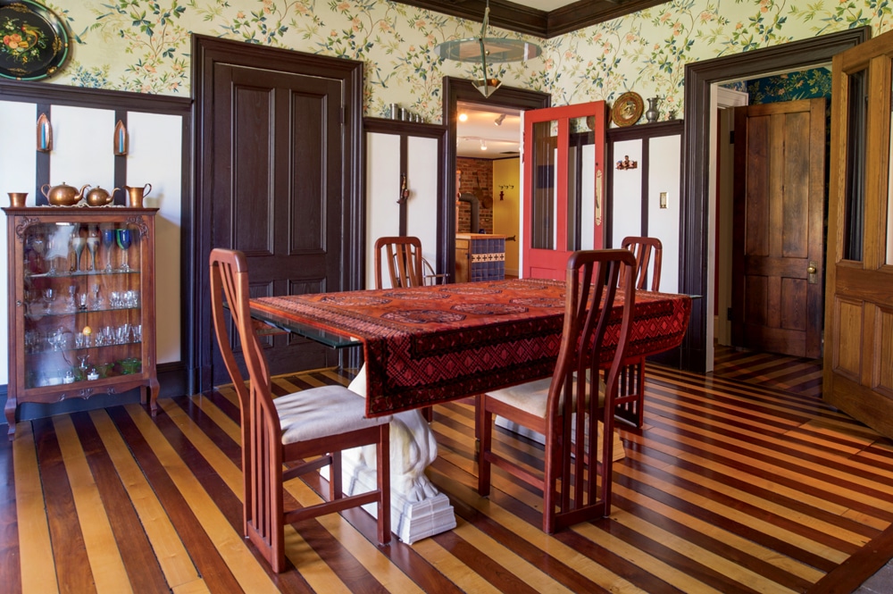 A view of the lovingly restored dining room.