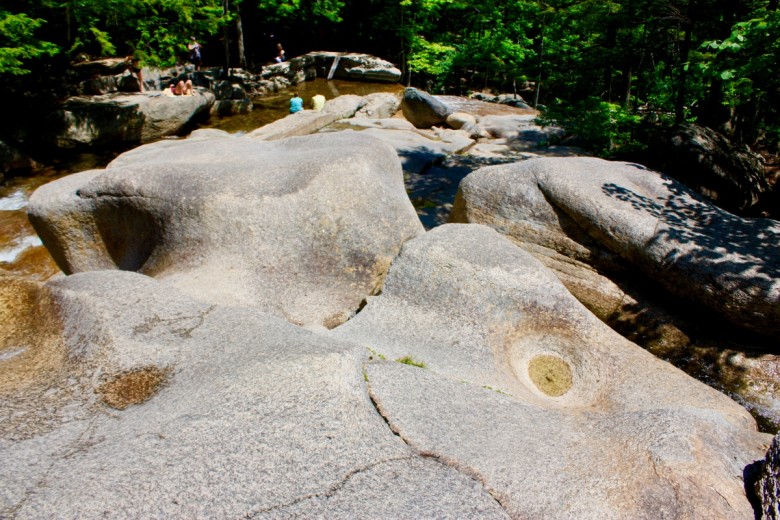 Smoothed over the years by rushing water, the rocks at Diana's Baths take on interesting shapes. 