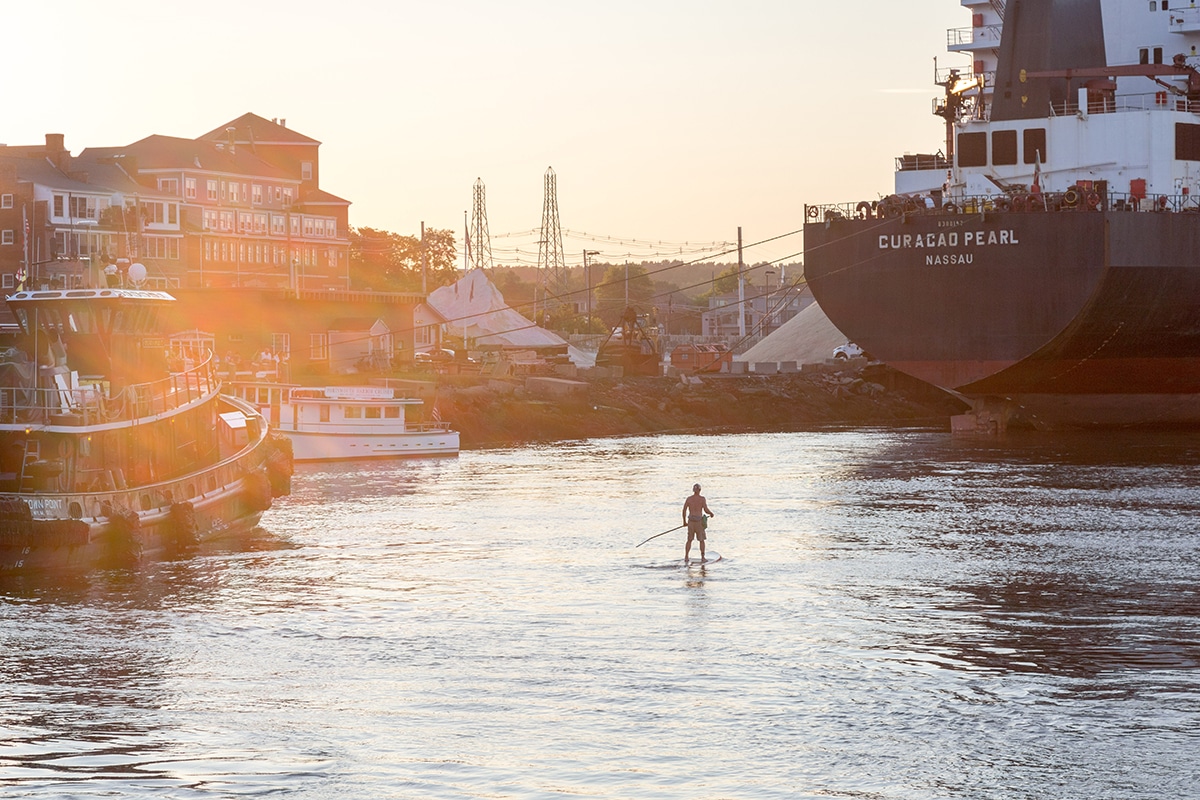 In The Light - Paddleboarding with Tugboats and Freighter