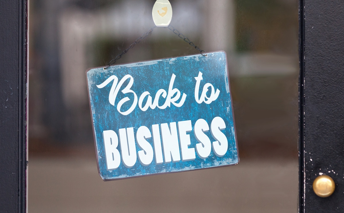 Back to business &#8211; Open sign
