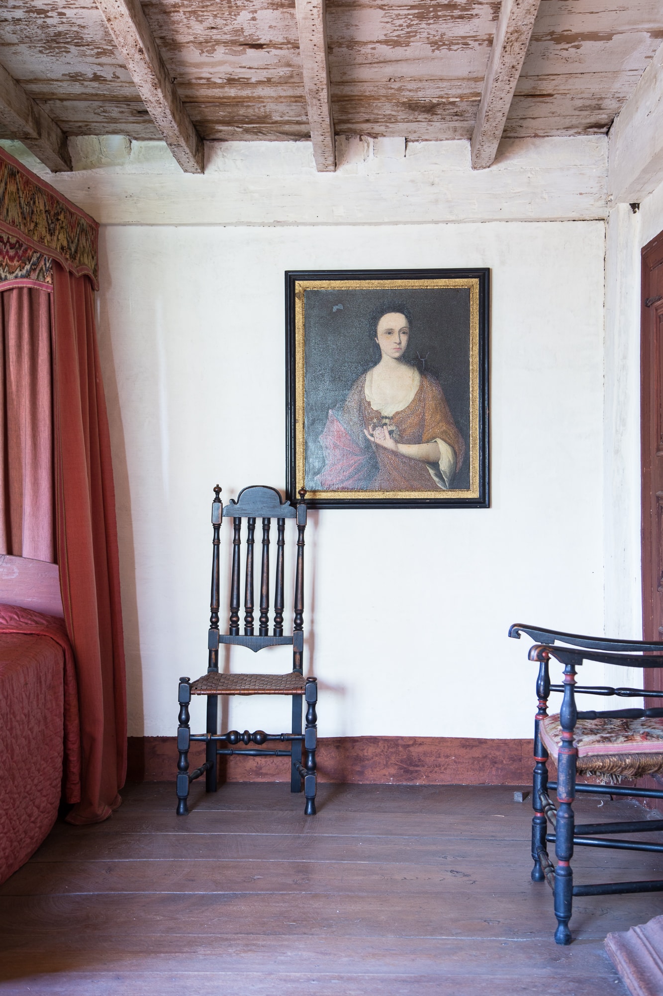 Bedchamber at the Buttolph Williams House, built in 1711. The home inspired the setting for "The Witch of Blackbird Pond" by local author Elizabeth George Speare. 