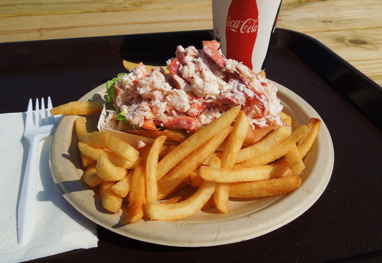 Sheer size is the defining characteristic of the lobster roll at Seafood Shanty. 