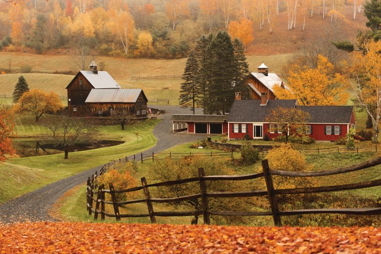 New England Farm in Fall