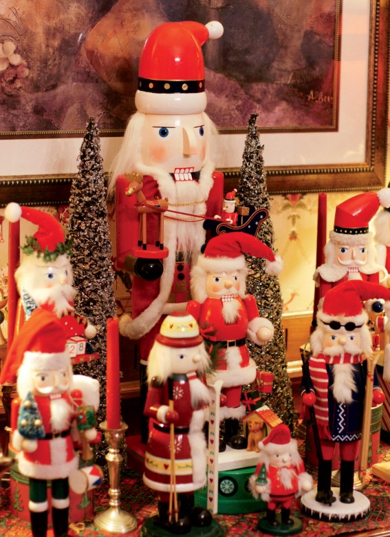 A vast nutcracker collection fills every nook and cranny. 