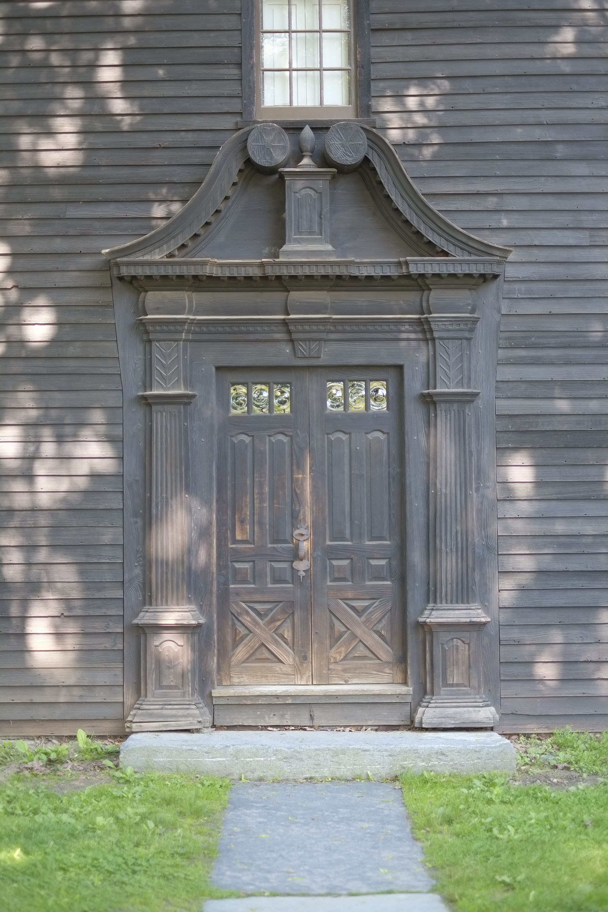 Ashley House's, circa 1734, ornate front door.