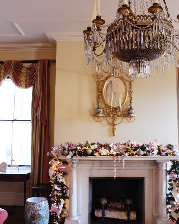 This beautiful marble mantle is original to the home - just one of the many ornate details from the house tour.