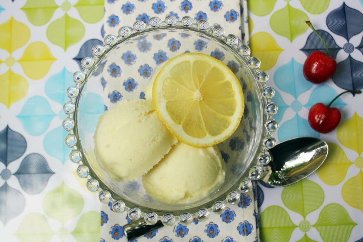 Easy homemade lemon sherbet.
