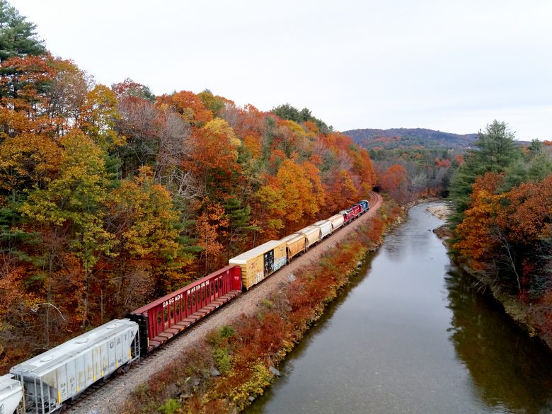 Freight Train on the River