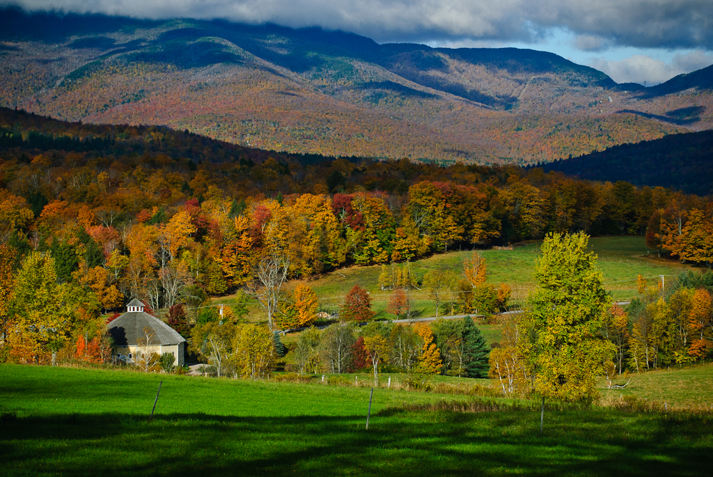 Mountain Foliage And Round Barn (user submitted)