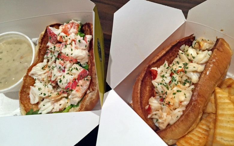 City Fish Market’s cold (left) and hot (right) lobster rolls. 