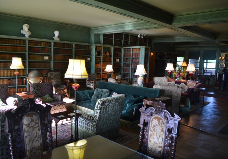 The library at the Inn at Shelburne Farms. 