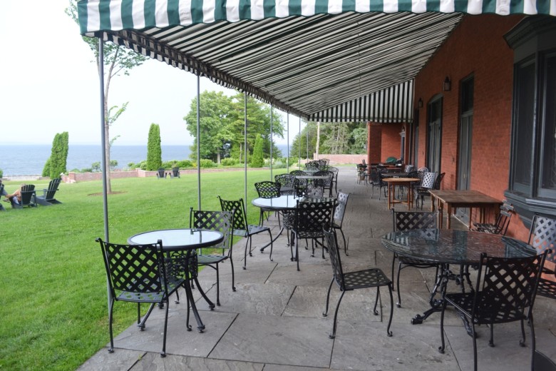 The outdoor dining patio at the Inn is a popular special occasion dinner spot. 