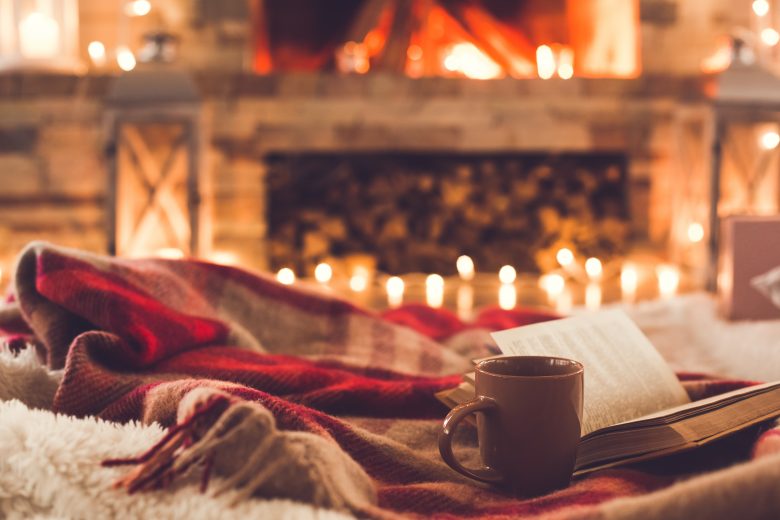 Blanket and Mug by the Fire