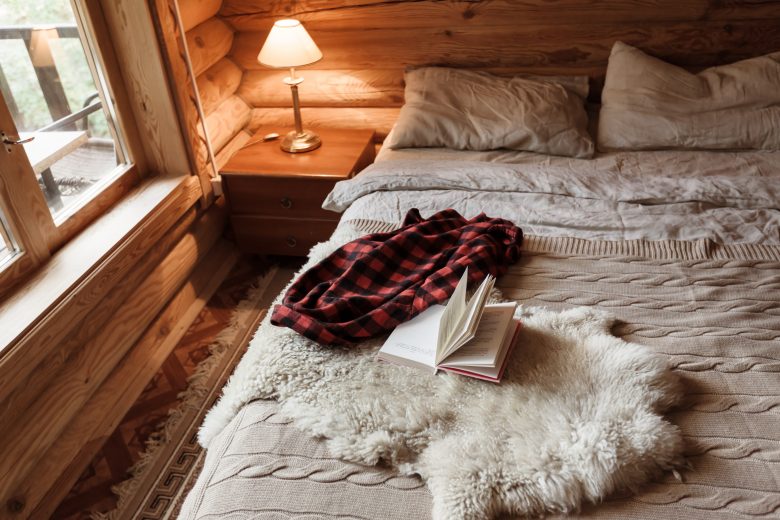 Cozy Bed in Log Cabin