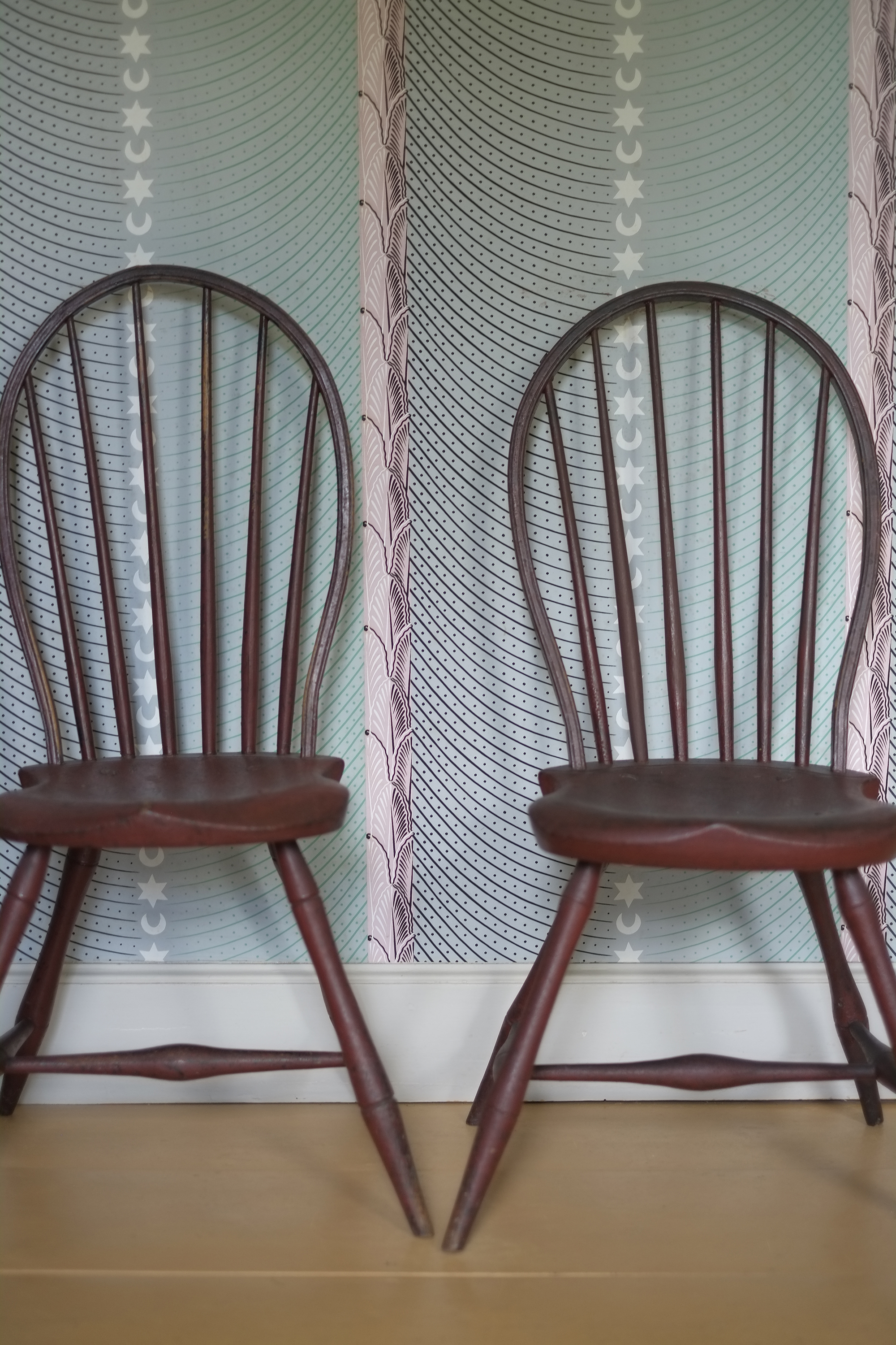 A pair of windsor chairs just off the kitchen at Williams House.